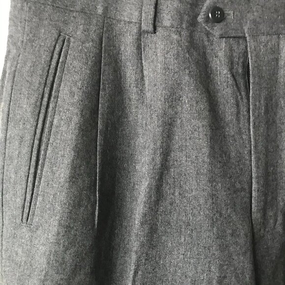 NWOT - Louis Raphael Gray 100% Pure Virgin Wool Dress Pleated Cuffed Trousers - Picture 5 of 10
